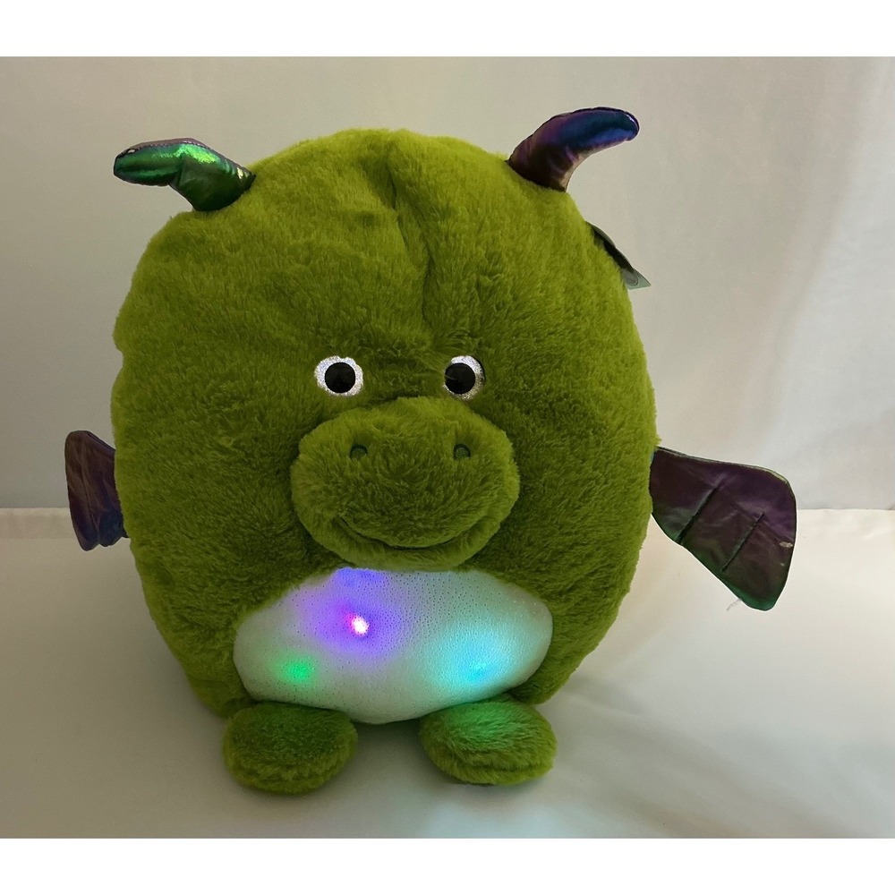 HUGme Light Up Monster Plush Green Dragon Kids Stuffed Animal Toy